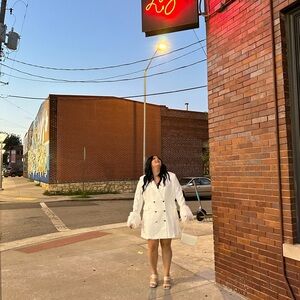 Showpo Blazer dress with feather sleeves